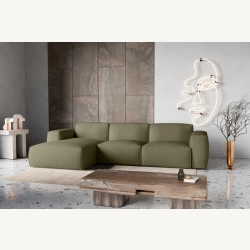 Hudson Nowoczesny narożnik wypoczynkowy z funkcją spania Tkanina Holms 77